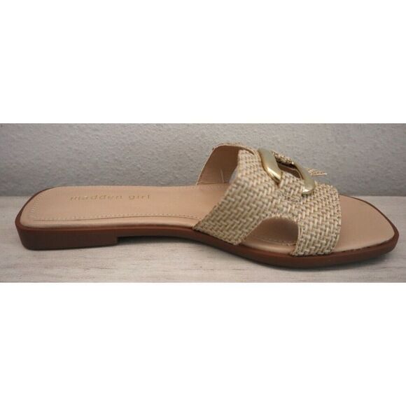 Madden Girl ELLI05J1 Women Sz 8.5M Natural/Beige Raffia Elliot Slide Sandals - Picture 6 of 9